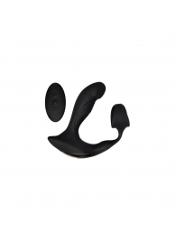 Черный вибромассажер простаты с эрекционным кольцом Strapped   Tapped - Zero Tolerance - в Ноябрьске купить с доставкой