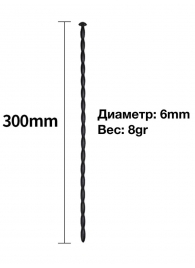 Черный уретральный расширитель - 30 см. - Rubber Tech Ltd - купить с доставкой в Ноябрьске