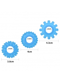 Набор из 3 голубых, светящихся в темноте эрекционных колец Lumino Play - Lovetoy - в Ноябрьске купить с доставкой