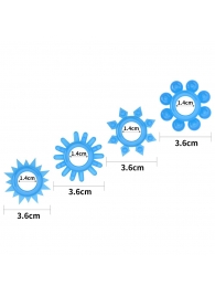 Набор из 4 голубых, светящихся в темноте эрекционных колец Lumino Play - Lovetoy - в Ноябрьске купить с доставкой
