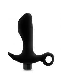 Черный анальный вибратор Silicone Vibrating Prostate Massager 01 - 10,8 см. - Blush Novelties - в Ноябрьске купить с доставкой