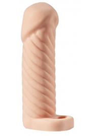 Телесная насадка-удлинитель KLEON с кольцом - 15 см. - Sitabella - в Ноябрьске купить с доставкой