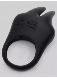 Черное эрекционное виброкольцо Sensation Rechargeable Vibrating Rabbit Love Ring - Fifty Shades of Grey - в Ноябрьске купить с доставкой