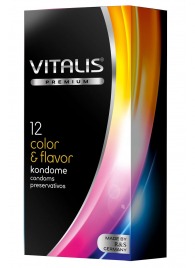 Цветные ароматизированные презервативы VITALIS PREMIUM color   flavor - 12 шт. - Vitalis - купить с доставкой в Ноябрьске