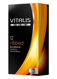 Ребристые презервативы VITALIS PREMIUM ribbed - 12 шт. - Vitalis - купить с доставкой в Ноябрьске