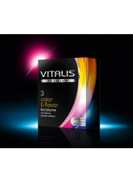 Цветные ароматизированные презервативы VITALIS PREMIUM color   flavor - 3 шт. - Vitalis - купить с доставкой в Ноябрьске