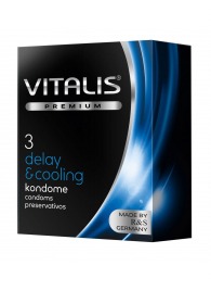 Презервативы VITALIS PREMIUM delay   cooling с охлаждающим эффектом - 3 шт. - Vitalis - купить с доставкой в Ноябрьске