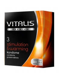 Презервативы VITALIS PREMIUM stimulation   warming с согревающим эффектом - 3 шт. - Vitalis - купить с доставкой в Ноябрьске