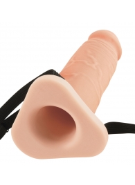 Телесный реалистичный фаллоимитатор с полостью Silicone Hollow Extension - 20 см. - Pipedream - купить с доставкой в Ноябрьске