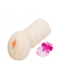 Мастурбатор-вагина с вибрацией от съёмного кольца - 14 см. - Baile - в Ноябрьске купить с доставкой