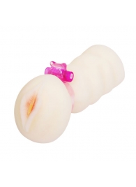 Мастурбатор-вагина с вибрацией от съёмного кольца - 14 см. - Baile - в Ноябрьске купить с доставкой