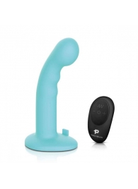 Голубая изогнутая насадка 6in Remote Control Ripple P-Spot G-Spot на черных трусиках - 16 см. - Pegasus - купить с доставкой в Ноябрьске