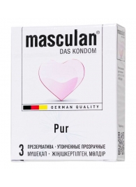 Супертонкие презервативы Masculan Pur - 3 шт. - Masculan - купить с доставкой в Ноябрьске