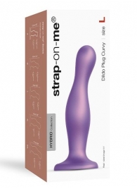 Фиолетовая насадка Strap-On-Me Dildo Plug Curvy size L - Strap-on-me - купить с доставкой в Ноябрьске