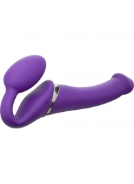 Фиолетовый безремневой вибрострапон Vibrating Bendable Strap-On - size L - Strap-on-me - купить с доставкой в Ноябрьске