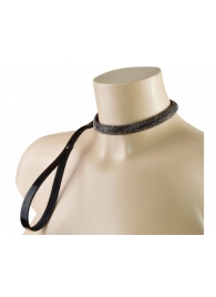 Эффектный сверкающий ошейник с поводком  Гламур - Sitabella - купить с доставкой в Ноябрьске