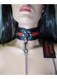 Металлический поводок с кожаной петлёй - БДСМ Арсенал - купить с доставкой в Ноябрьске