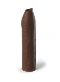 Коричневая насадка-удлинитель Uncut Silicone Penis Enhancer - 17,8 см. - Pipedream - в Ноябрьске купить с доставкой