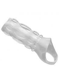 Насадка на пенис с кольцом для мошонки Clear Sensations Enhancer Sex Sleeve - 11,5 см. - XR Brands - в Ноябрьске купить с доставкой