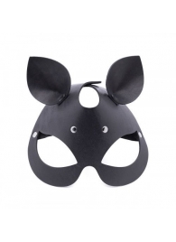 Черная кожаная маска  Кошка  с маленькими ушками - Crazy Handmade - купить с доставкой в Ноябрьске