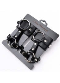 Черные наручники с креплением на кисть руки - Crazy Handmade - купить с доставкой в Ноябрьске