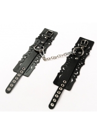 Узорчатые кожаные оковы с регулируемыми ремешками - Crazy Handmade - купить с доставкой в Ноябрьске