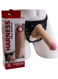 Страпон Harness из двух предметов: трусики с плугом и насадка-фаллос - 17 см. - LOVETOY (А-Полимер) - купить с доставкой в Ноябрьске