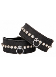 Черные поножи Diamond Studded Ankle Cuffs - Shots Media BV - купить с доставкой в Ноябрьске