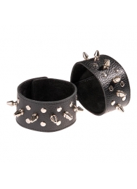 Чёрные напульсники с шипами и заклепками - Sitabella - купить с доставкой в Ноябрьске