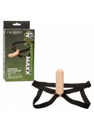 Телесный фаллопротез из силикона Extension with Harness - 15,75 см. - California Exotic Novelties - купить с доставкой в Ноябрьске