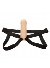 Телесный фаллопротез из силикона Extension with Harness - 15,75 см. - California Exotic Novelties - купить с доставкой в Ноябрьске