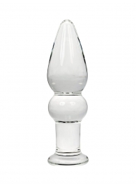 Прозрачный фигурный анальный плаг из стекла - 11 см. - EGZO
