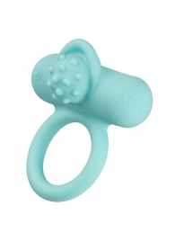 Аквамариновое эрекционное виброкольцо Silicone Rechargeable Nubby Lover’s Delight - California Exotic Novelties - в Ноябрьске купить с доставкой