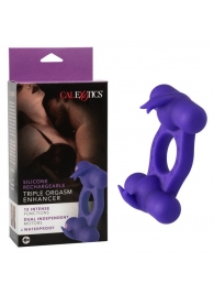 Фиолетовое эрекционное виброкольцо с двумя моторами Silicone Rechargeable Triple Orgasm Enhancer - California Exotic Novelties - в Ноябрьске купить с доставкой