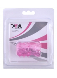 Розовая рельефная насадка на пенис - Toyfa Basic - в Ноябрьске купить с доставкой