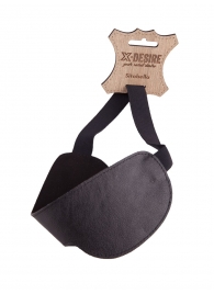 Чёрная широкая кожаная маска на глаза - Sitabella - купить с доставкой в Ноябрьске