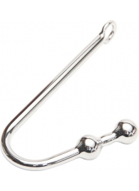 Серебристый анальный крюк с двумя шариками - Notabu - купить с доставкой в Ноябрьске