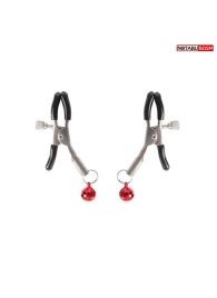 Серебристые зажимы на соски с шариками - Notabu - купить с доставкой в Ноябрьске