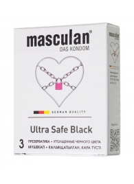 Ультрапрочные презервативы Masculan Ultra Safe Black - 3 шт. - Masculan - купить с доставкой в Ноябрьске