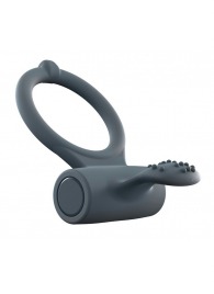 Серое перезаряжаемое эрекционное кольцо с вибрацией Power Clit - Dorcel - в Ноябрьске купить с доставкой