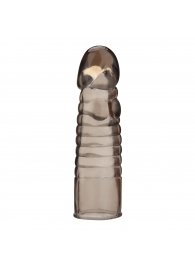 Дымчатая насадка-удлинитель Ribbed Realistic Penis Enhancing Sleeve Extension - 15,2 см. - BlueLine - в Ноябрьске купить с доставкой