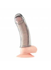 Текстурированная насадка на пенис Clear Textured Penis Enhancing Sleeve Extension - 16,5 см. - BlueLine - в Ноябрьске купить с доставкой