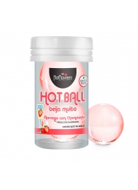 Лубрикант на масляной основе Hot Ball Beija Muito с ароматом клубники и шампанского (2 шарика по 3 гр.) - HotFlowers - купить с доставкой в Ноябрьске