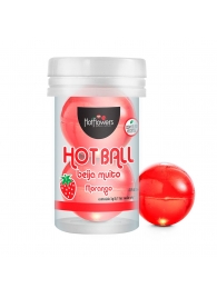 Лубрикант на масляной основе Hot Ball Beija Muito с ароматом клубники (2 шарика по 3 гр.) - HotFlowers - купить с доставкой в Ноябрьске