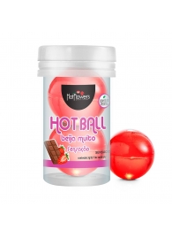 Лубрикант на масляной основе Hot Ball Beija Muito с ароматом шоколада и клубники (2 шарика по 3 гр.) - HotFlowers - купить с доставкой в Ноябрьске