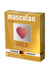 Презервативы Masculan Ultra Gold с золотым напылением и ароматом ванили - 3 шт. - Masculan - купить с доставкой в Ноябрьске