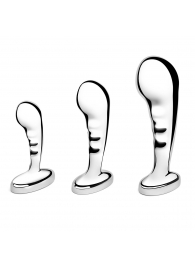 Набор из 3 стальных стимуляторов простаты Stainless Steel P-spot Training Set - b-Vibe - в Ноябрьске купить с доставкой