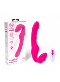 Розовый безремневой страпон на радиоуправлении Strapless Together - 22 см. - Together Toy - купить с доставкой в Ноябрьске