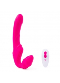 Розовый безремневой страпон на радиоуправлении Strapless Together - 22 см. - Together Toy - купить с доставкой в Ноябрьске