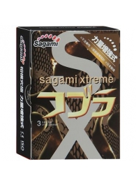 Суженные к основанию презервативы Sagami Xtreme COBRA - 3 шт. - Sagami - купить с доставкой в Ноябрьске